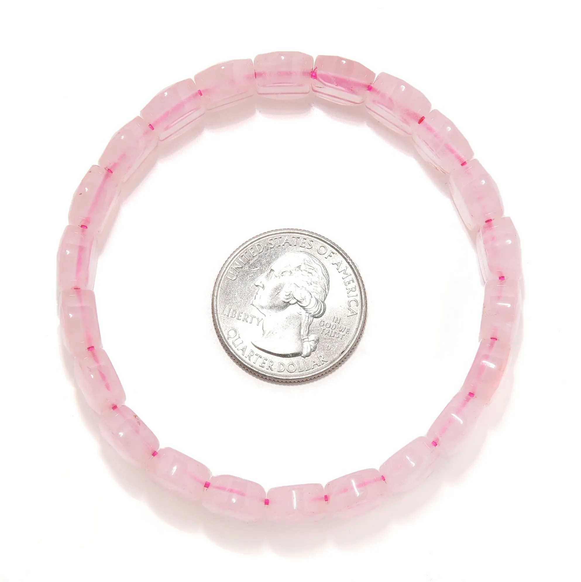 Rose Quartz 14mm Gemstone Bead Elastic Bracelet