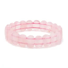 Rose Quartz 14mm Gemstone Bead Elastic Bracelet