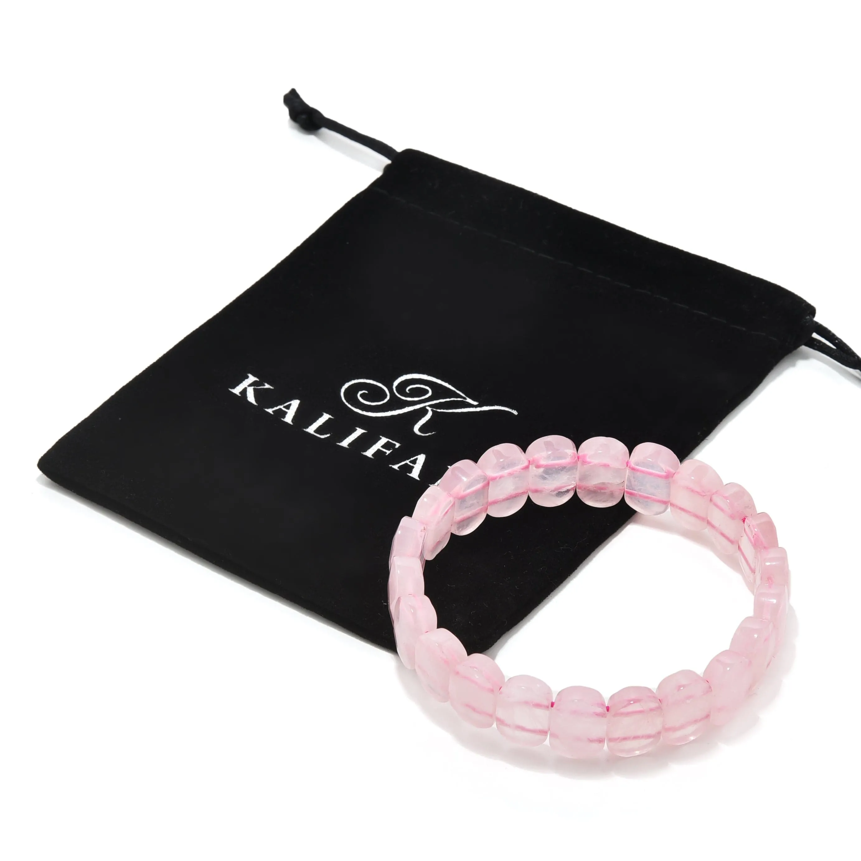 Rose Quartz 14mm Gemstone Bead Elastic Bracelet