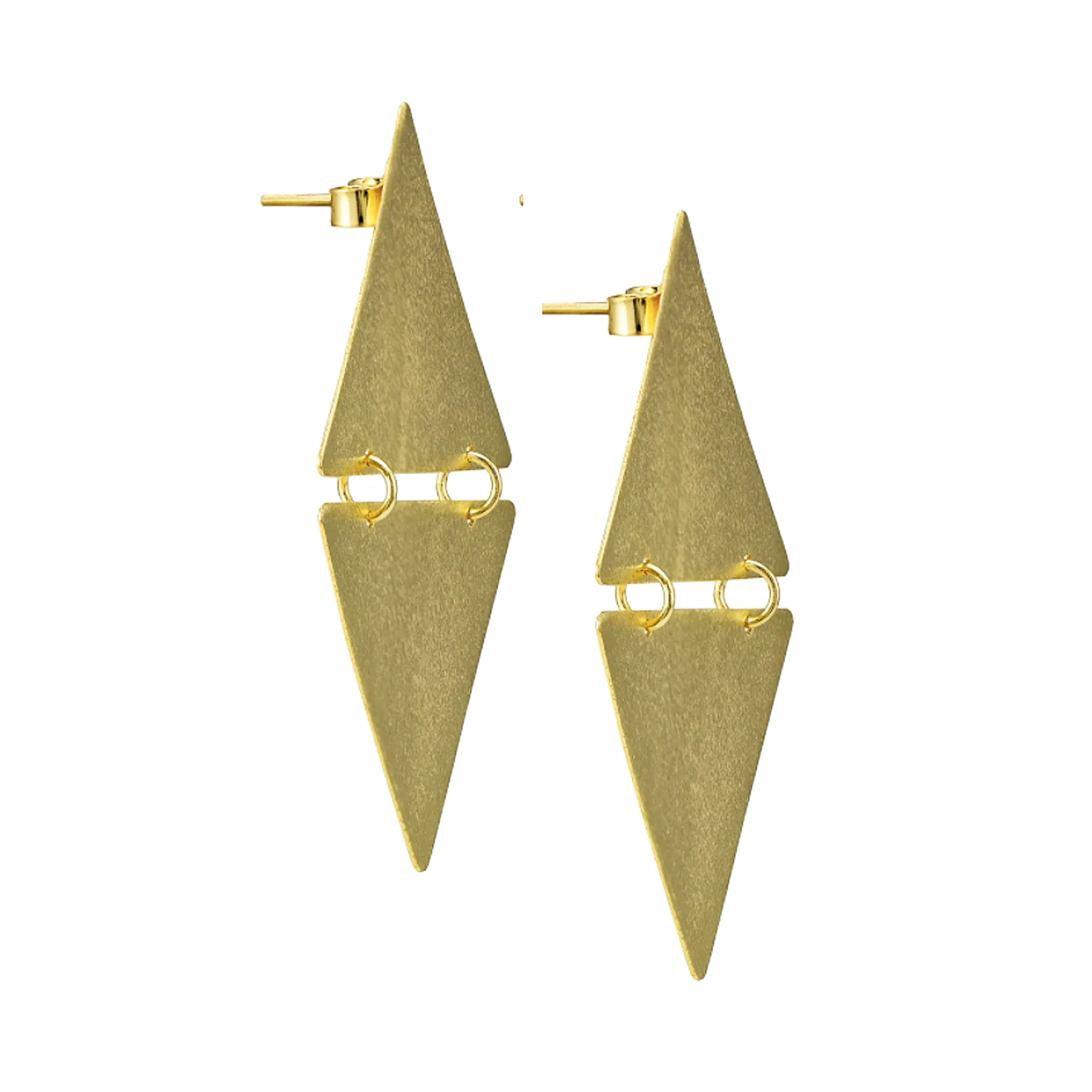 Sheila Fajl Suli Triangle on Triangle Statement Dangle Earrings in Gold