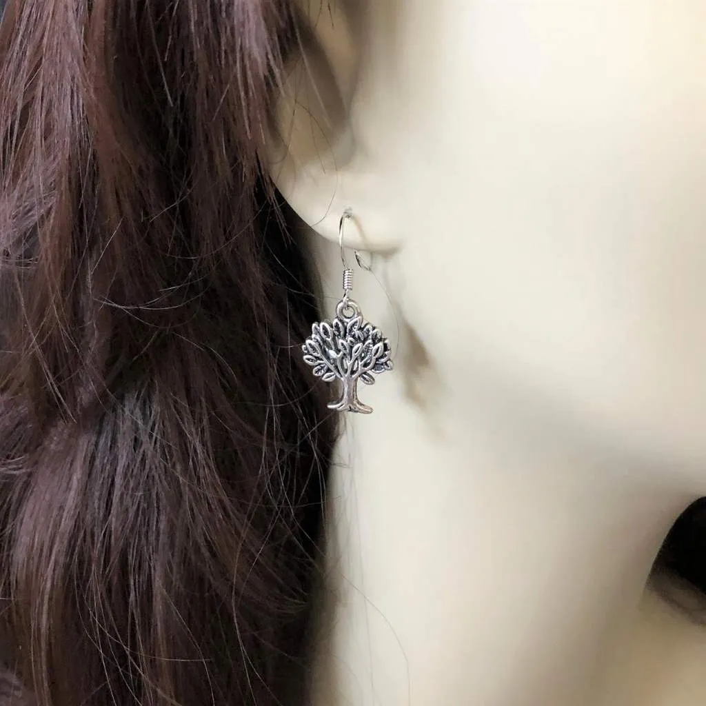 Silver Tree of Life Dangle Earrings