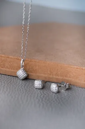 Sparkling Dust Sterling Silver Pendant Set