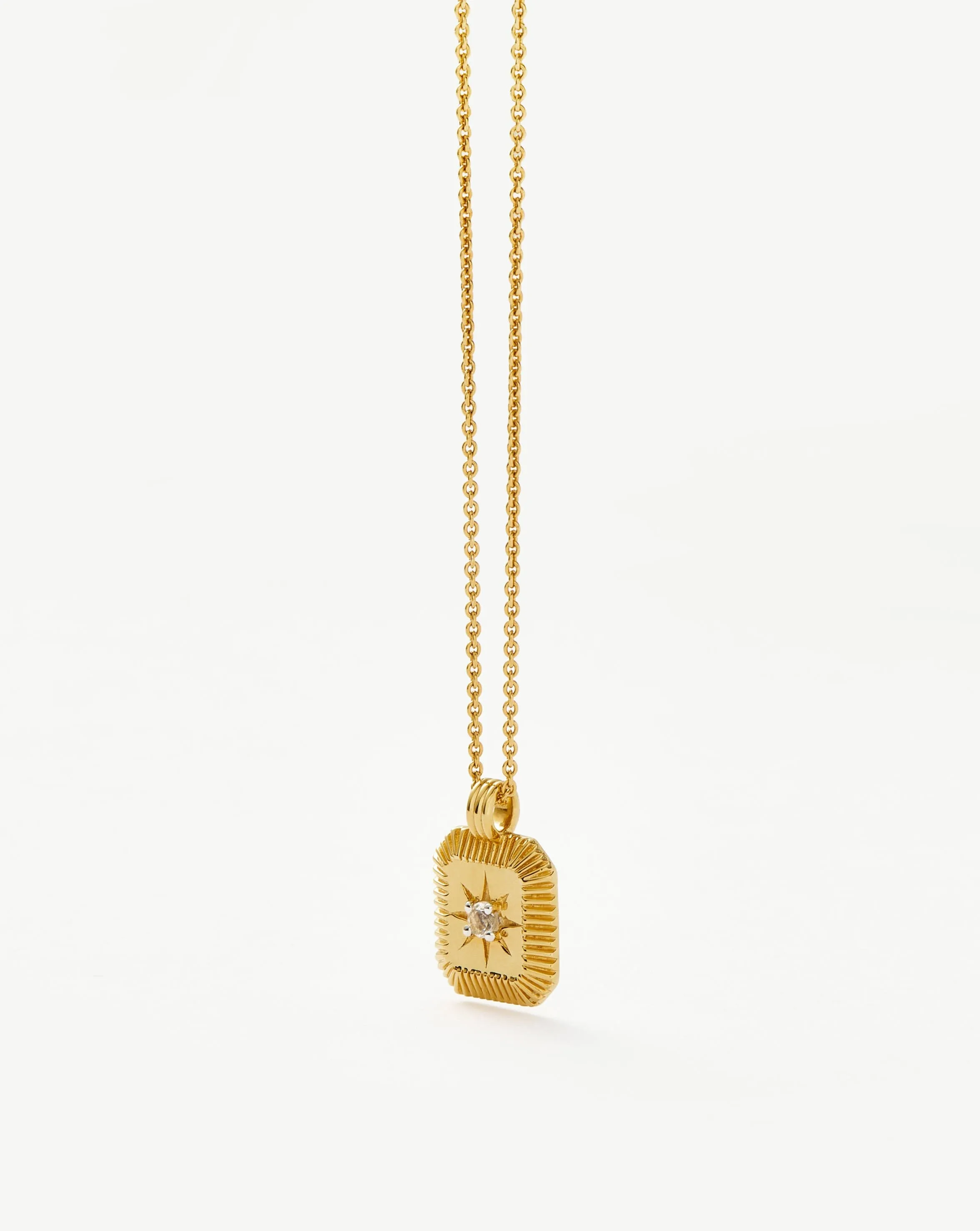 Star Ridge Birthstone Pendant Necklace | 18ct Gold Vermeil/Natural Crystal