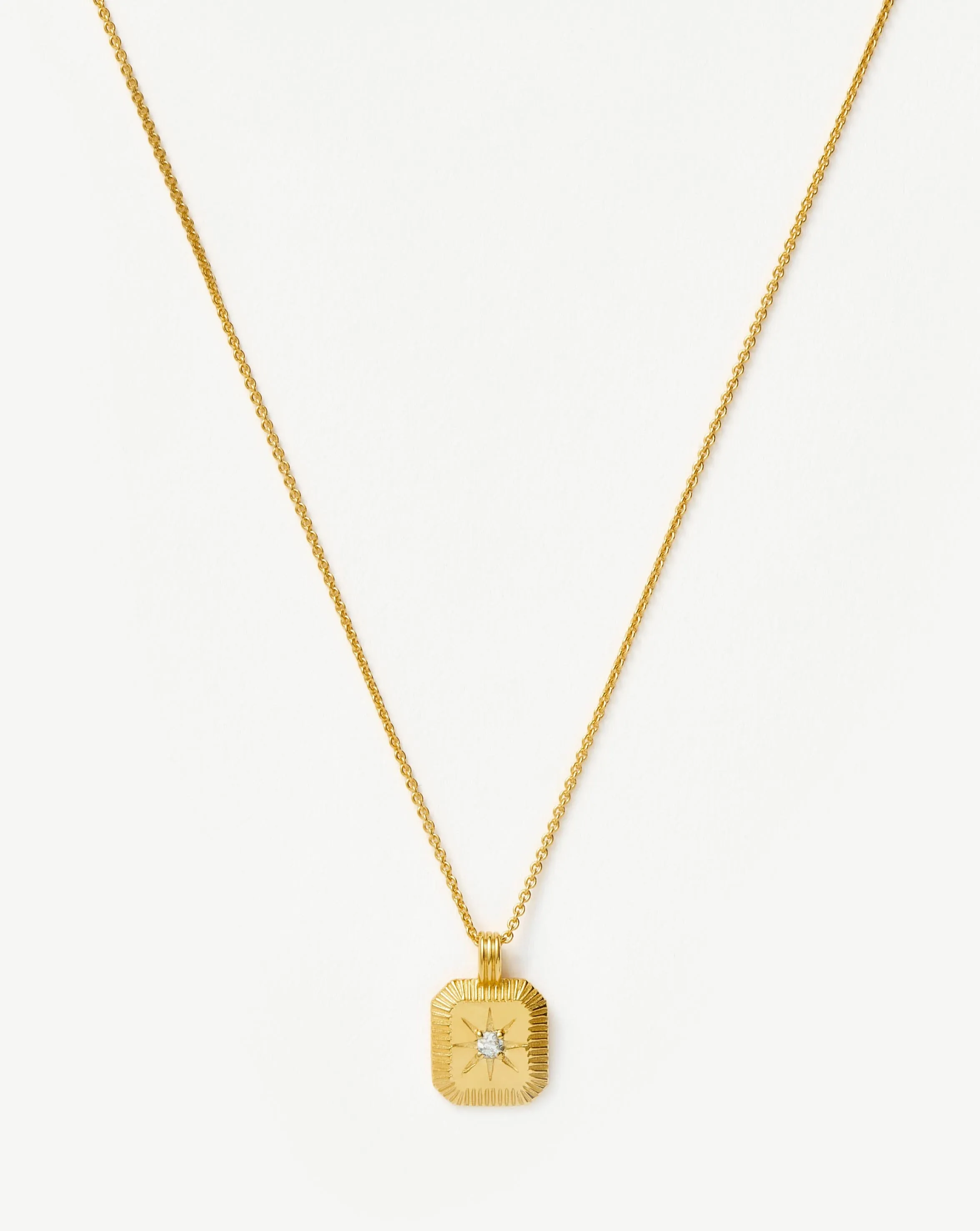 Star Ridge Birthstone Pendant Necklace | 18ct Gold Vermeil/Natural Crystal