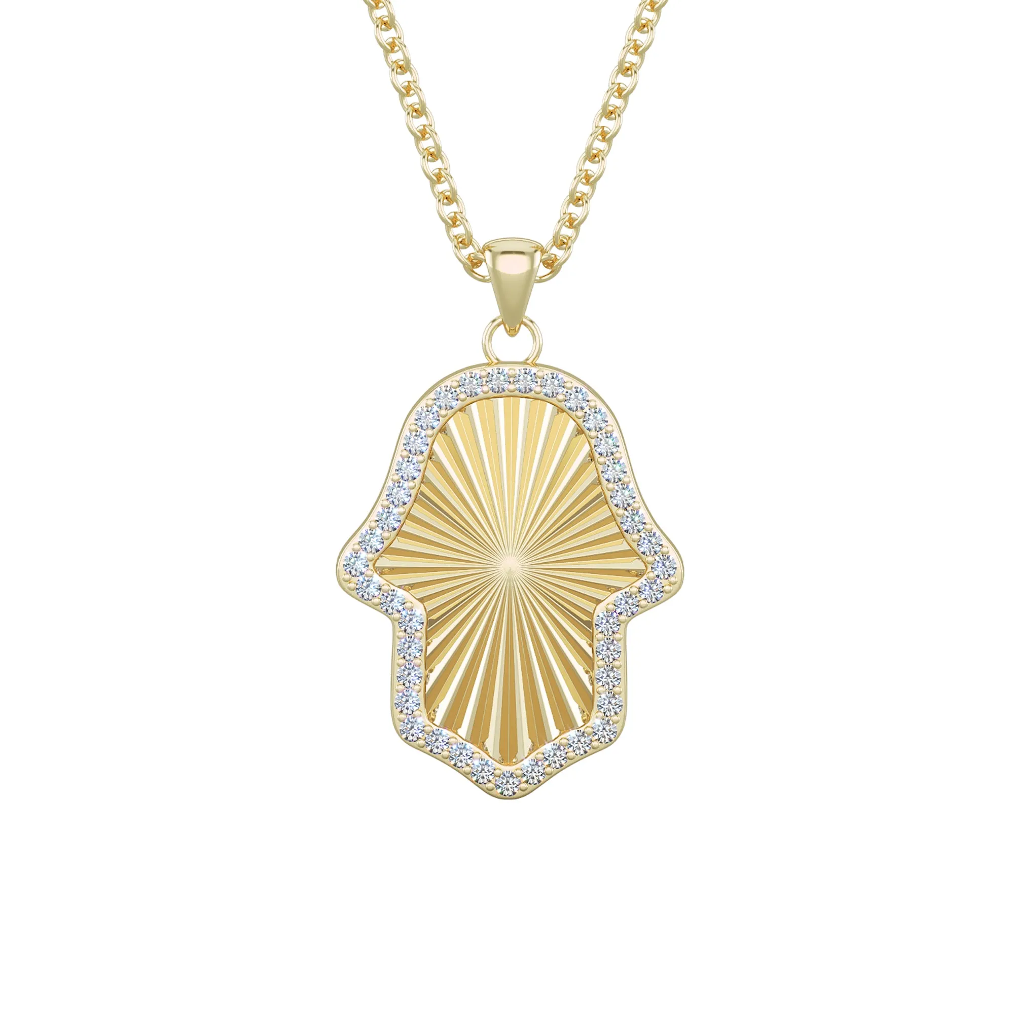 Sterling Silver CNC Hamsa Necklace