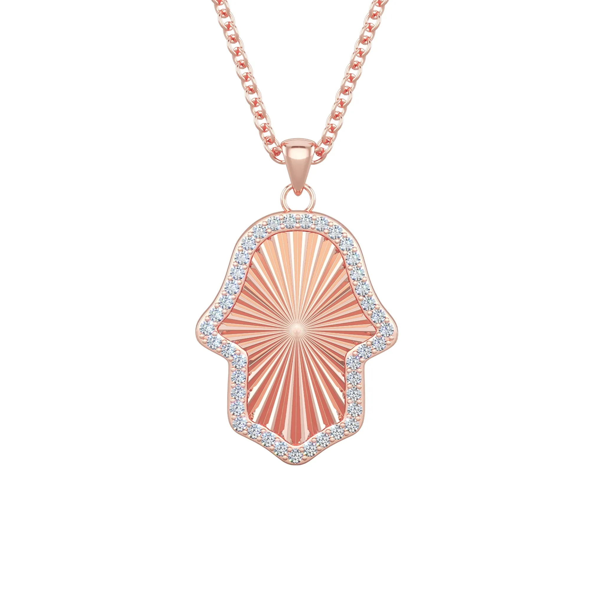 Sterling Silver CNC Hamsa Necklace