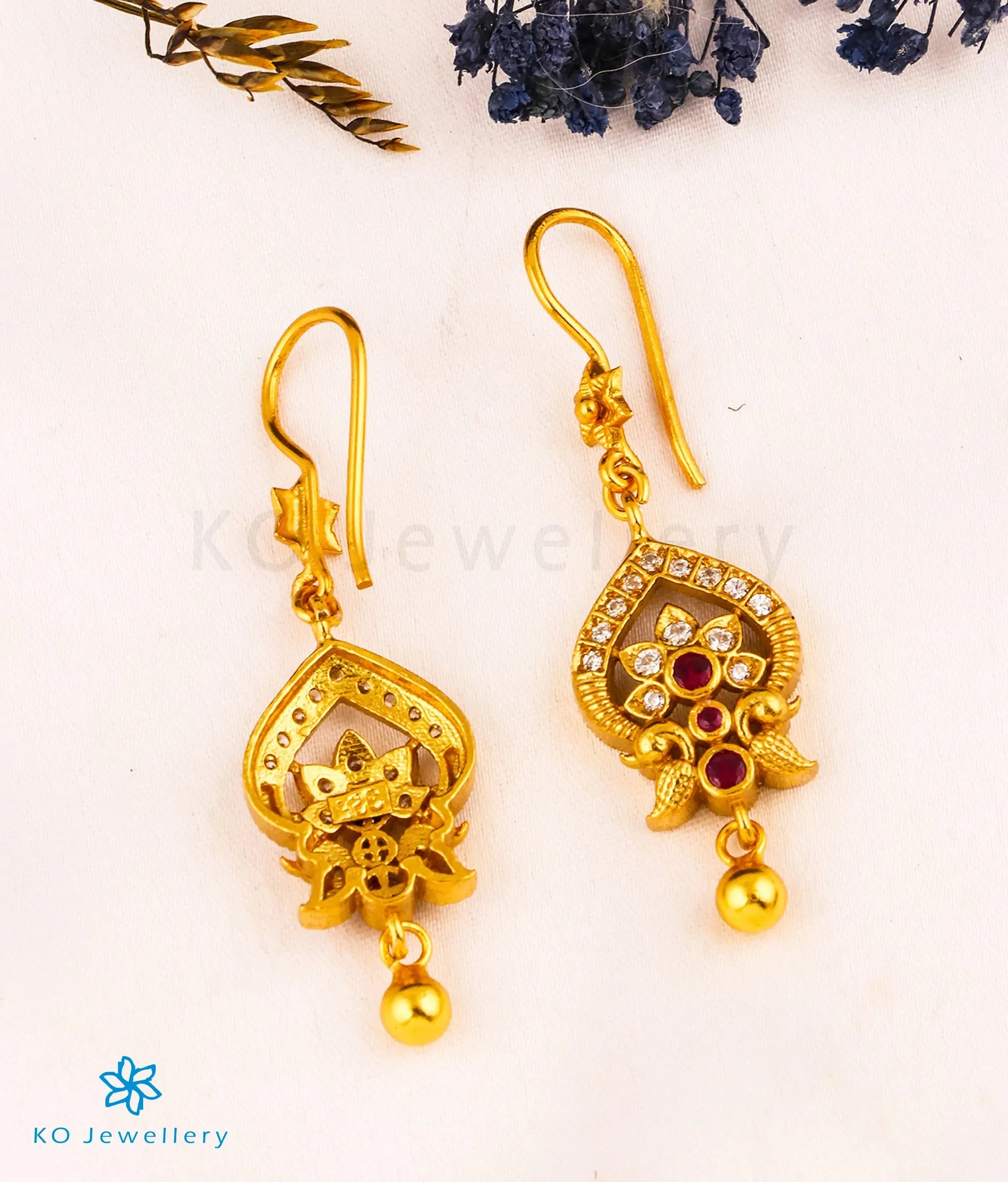 The Abjat Silver Peacock Kempu Earrings