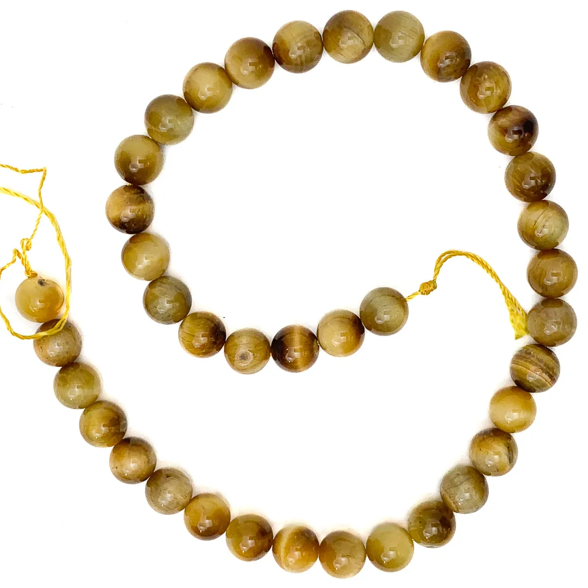 Tiger's Eye Golden 11mm Smooth Rounds Bead Strand