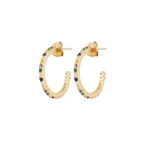 Vama | Carissa Earrings | Metal-Sterling Silver | Stone-Multi CZ | Finish-Shiny