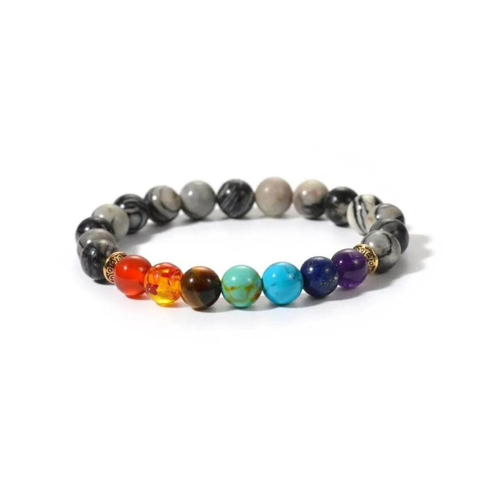 Veined Jasper Chakra Bracelet