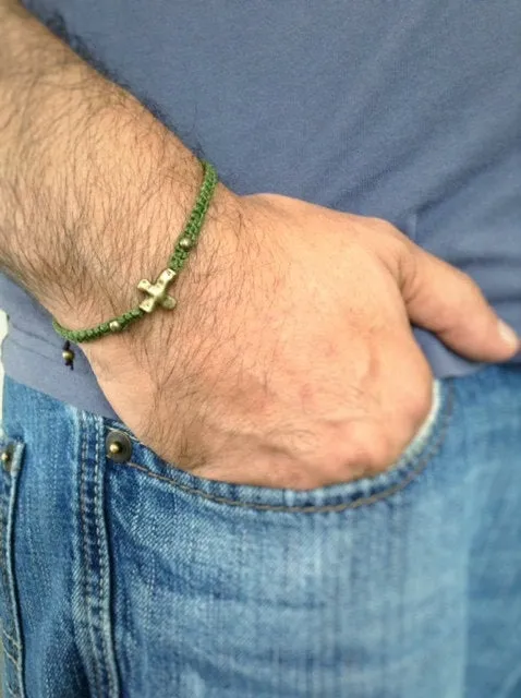 Veterans Day Military Green Adjustable Mens Bracelet