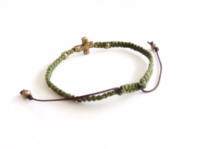 Veterans Day Military Green Adjustable Mens Bracelet