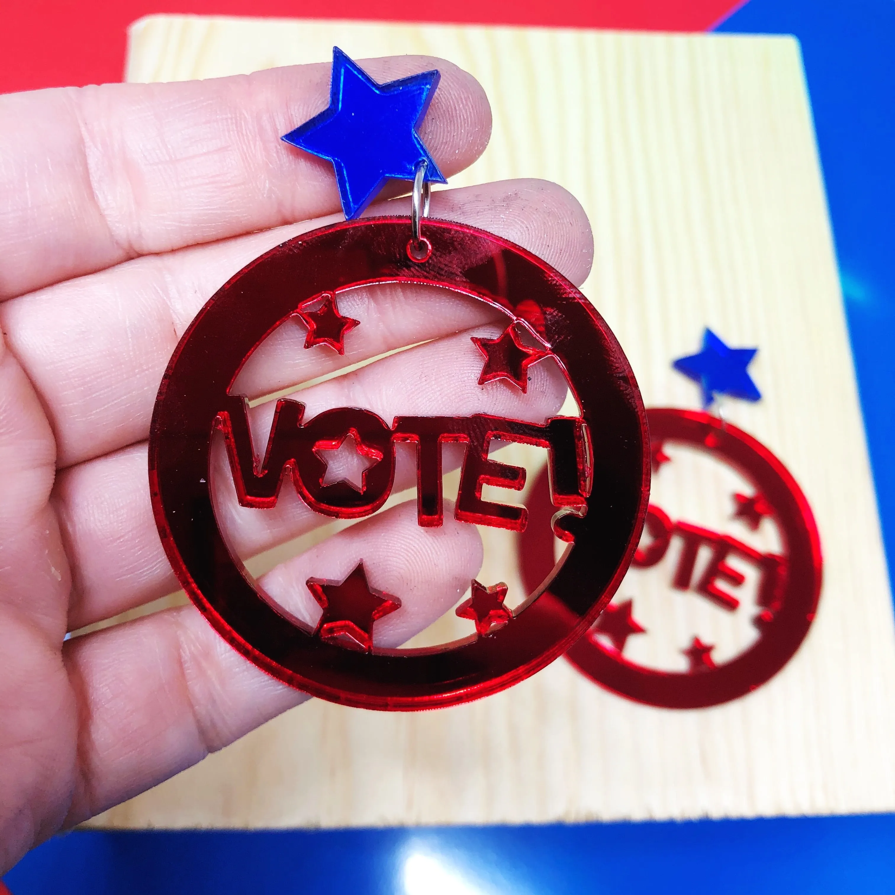 Vote Circle Dangle Earrings