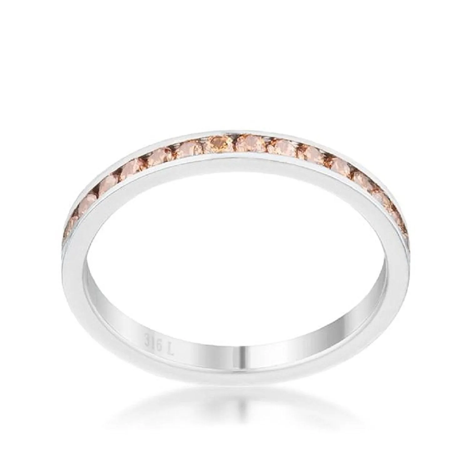 WildKlass 0.5ct Champagne CZ Stainless Steel Eternity Band