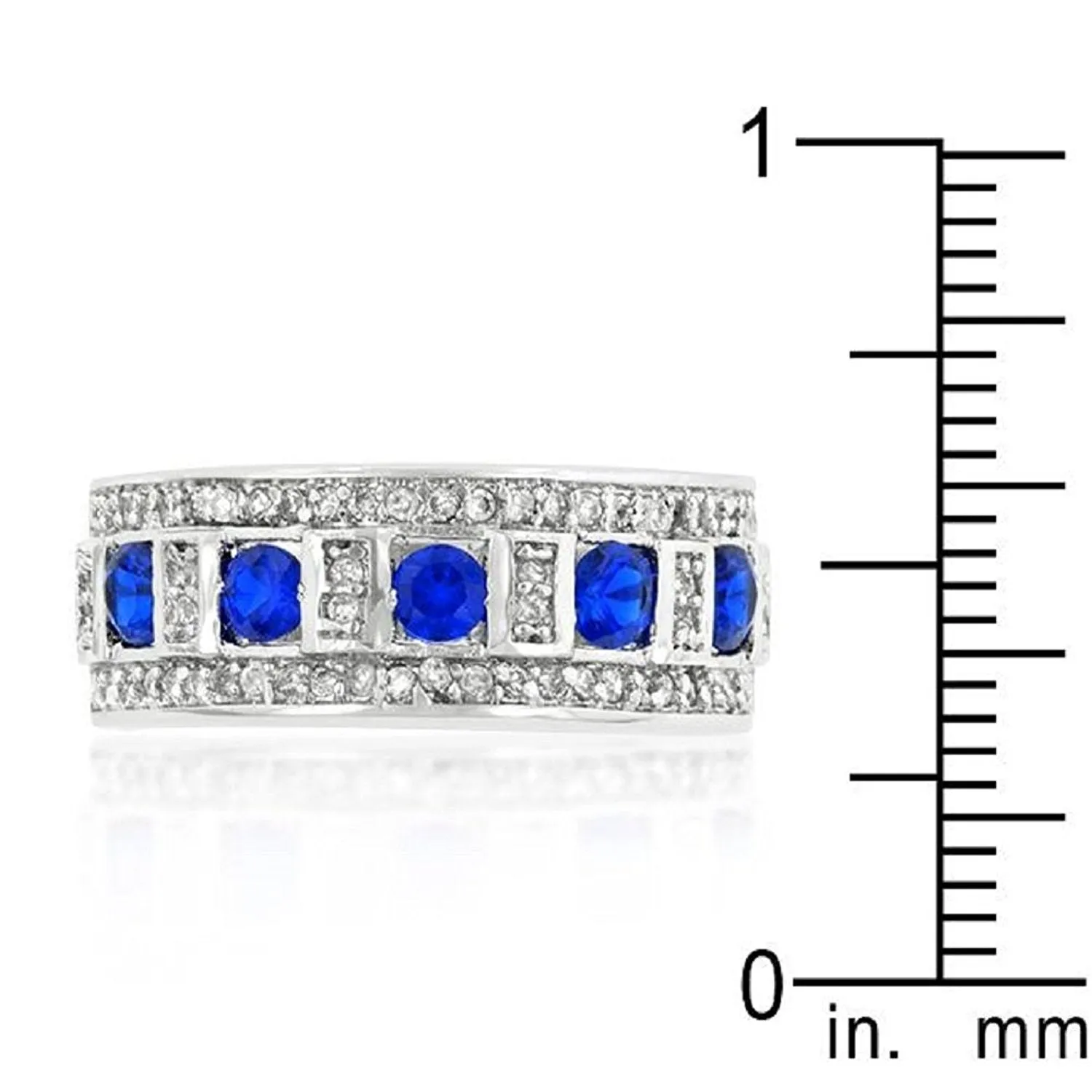 WildKlass Blue and Clear Encrusted Rhodium Plated Ring