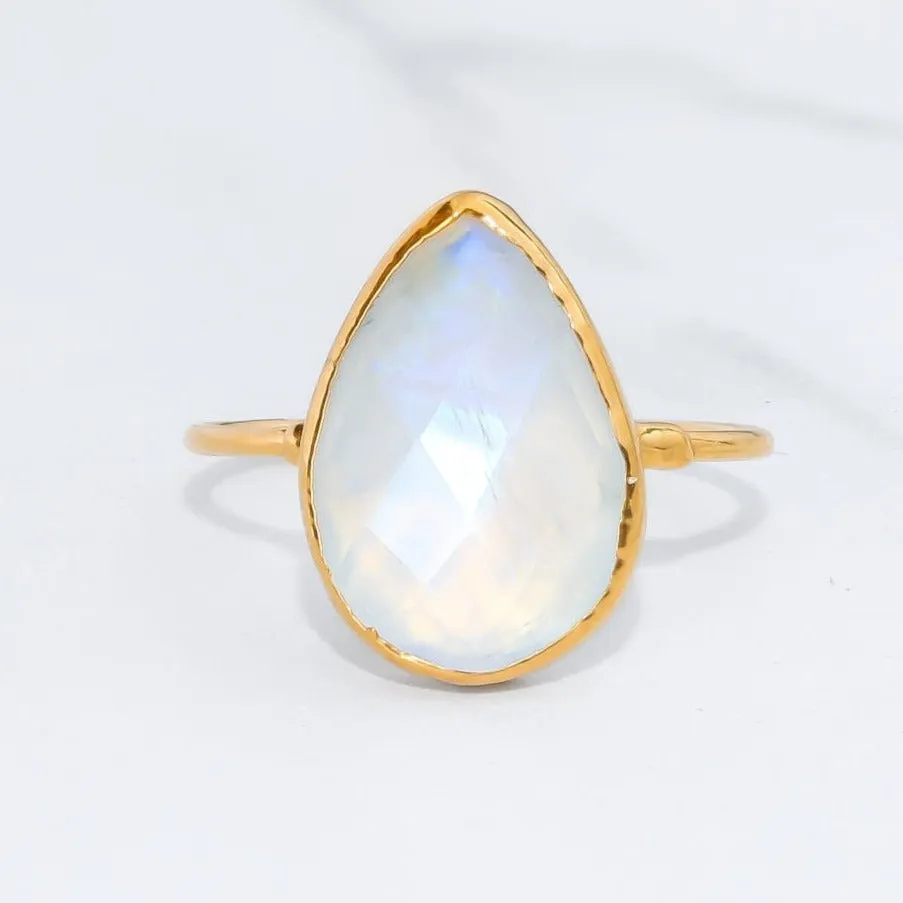 XL Rain Drop Moonstone Ring