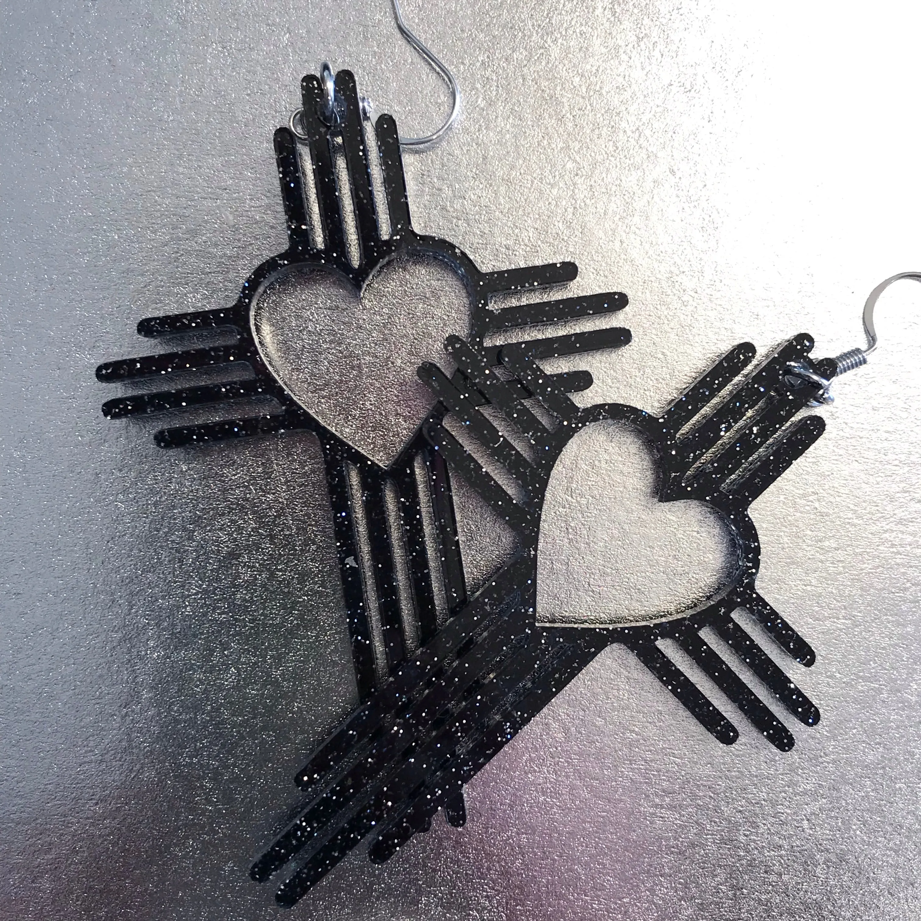 Zia Heart Cross Earrings  3