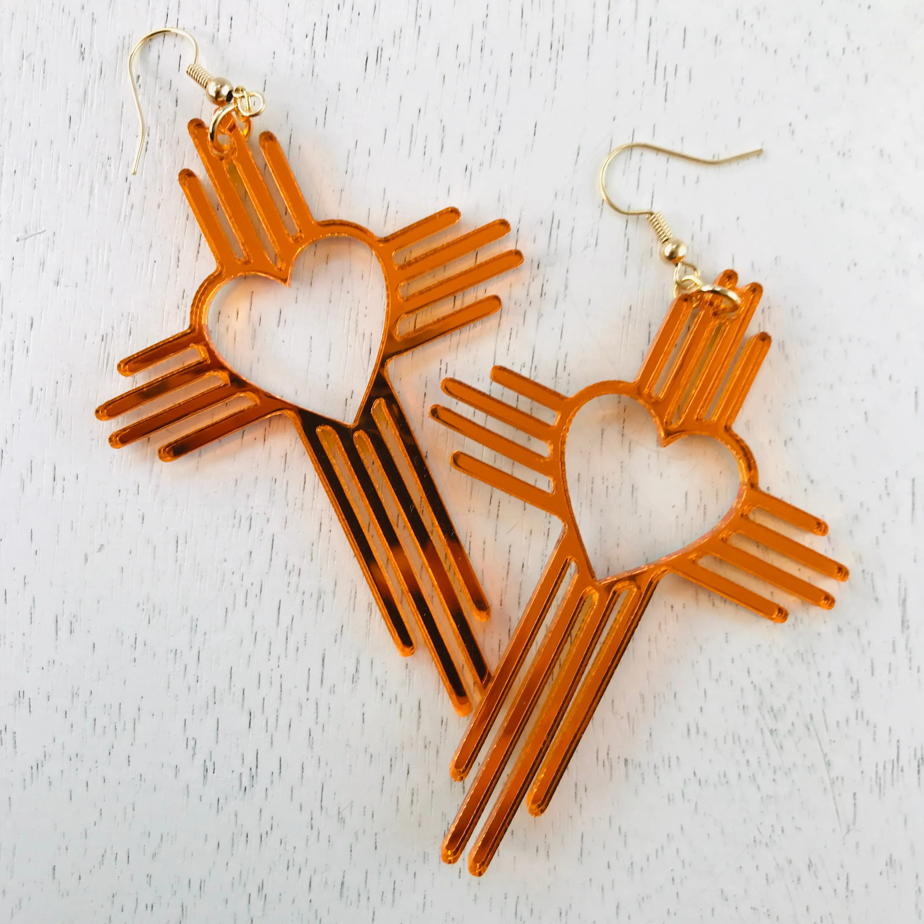 Zia Heart Cross Earrings  3