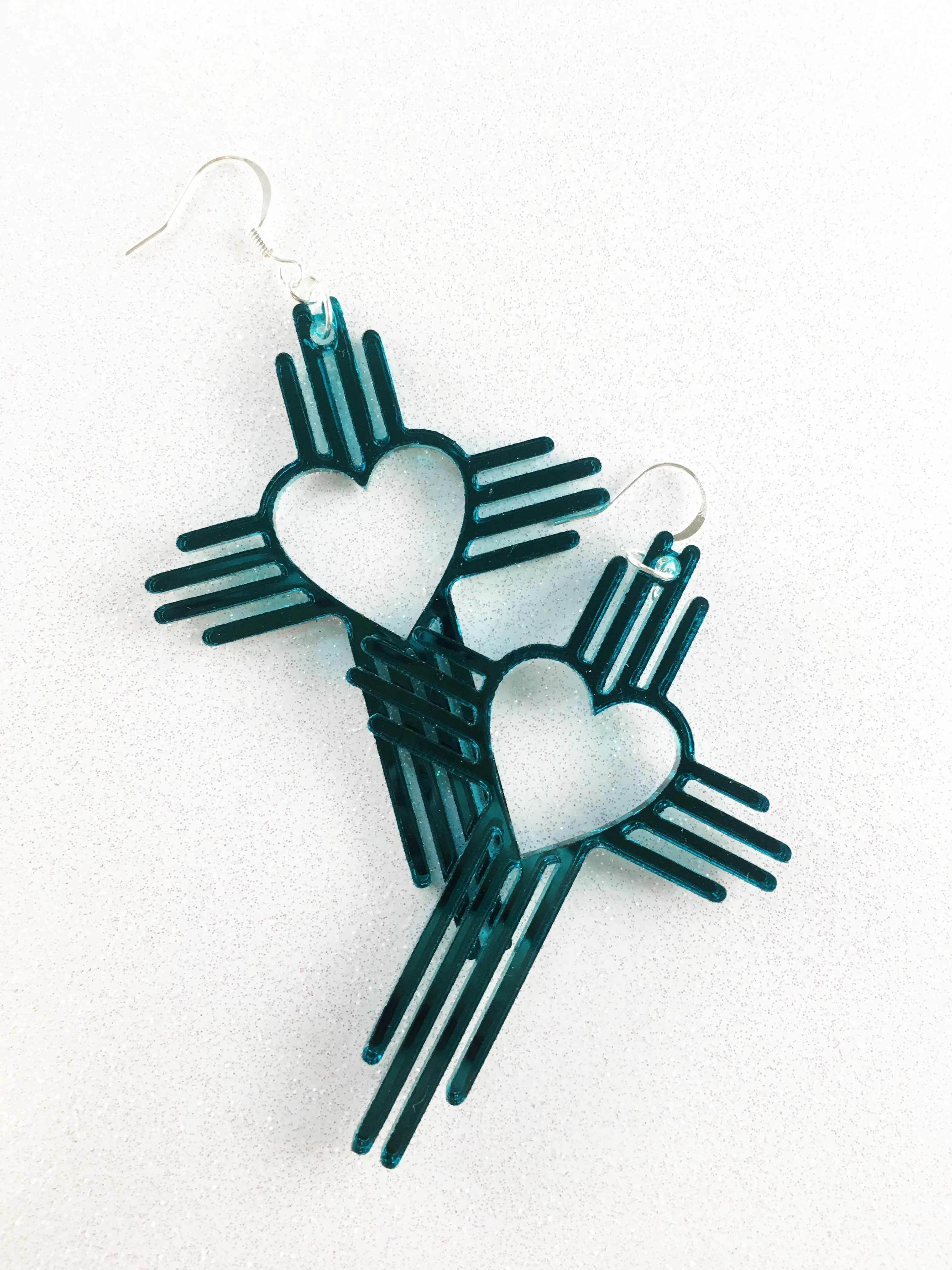 Zia Heart Cross Earrings  3